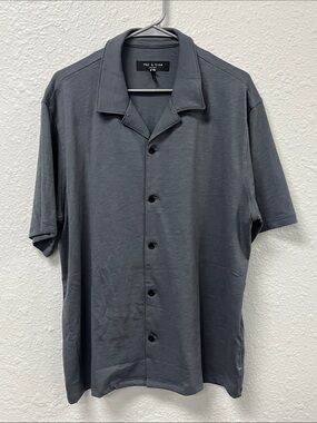 rag & bone Short Sleeve Camp Collar Shirt — Future Gray